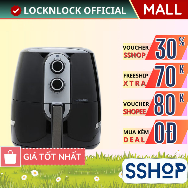 Nồi chiên không dầu 5,2L LocknLock Chính hãng EJF151BLK - SSHOP SSA