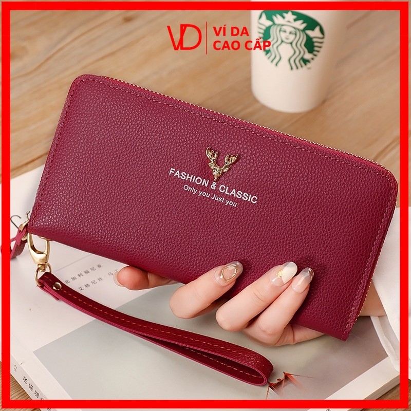Ví Nữ Cầm Tay Có Khóa Kéo Dài, Ví Đựng Tiền Ví Đựng Thẻ Da Pu BPC3664 [VD Luxury_Ví Da Cao Cấp]