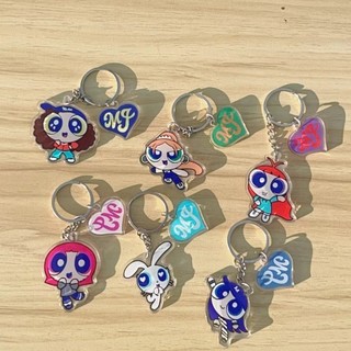 Thần tượng kpop NWJNS The Powerpuff Girls Acrylic Móc khóa móc khóa