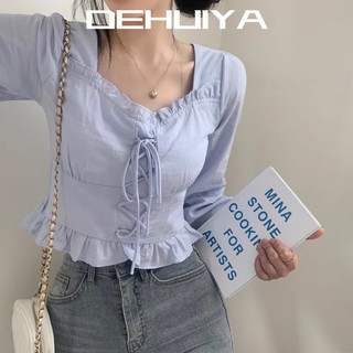 DEHUIYA áo sơ mi nữ áo kiểu hàn quốc độc đáo thông thường Định hình xu hướng chic WCS24709V7 28Z240709