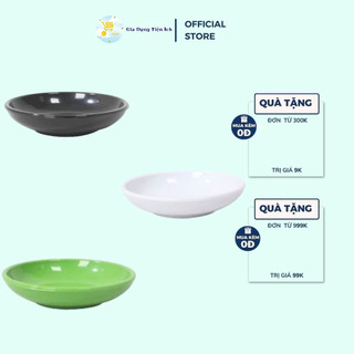 Dĩa tương t26 trắng-đen-xanh fataco, dĩa đựng gia vị, dĩa nước chấm, mắm, muối nhựa melamine cao cấp mta-mart2