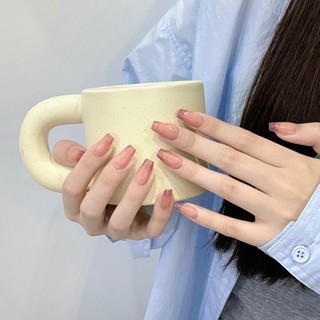 100% làm bằng tay nhân tạo móng tay dopamine Gradient mèo mắt hạnh nhân giả móng tay với keo giả móng tay tái sử dụng và có thể tháo rời trên móng tay