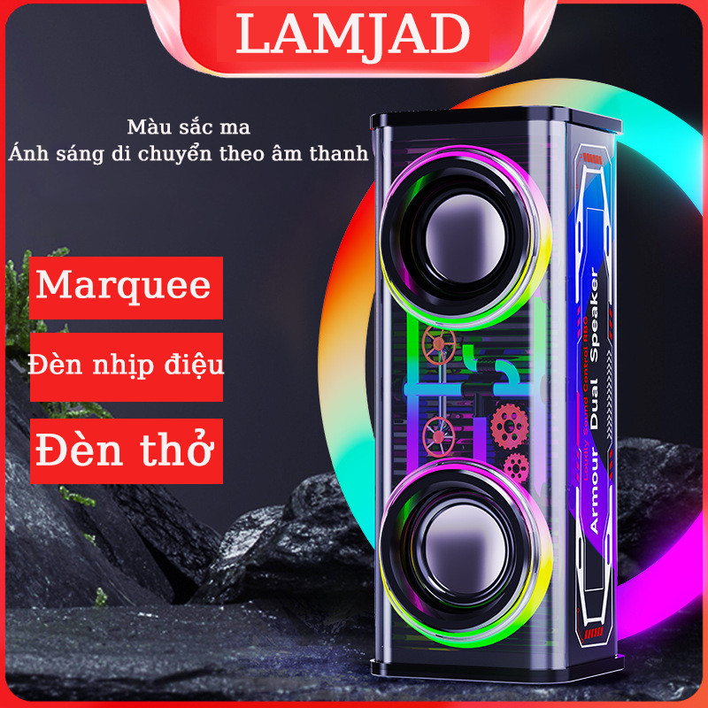 A88 Loa Bluetooth , Thiết kế vỏ trong suốt, âm thanh sống động, đèn led nháy theo nhạc
