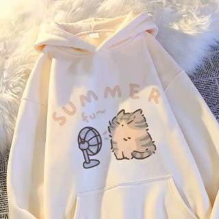  M-8XL  có size 30 kg_130 kg  áo khoác nam hoodie in họa tiết mèo hoạt hình vui nhộn dành cho nam nữ Unisex 6 màu Áo Hoodie ngoại cỡ Áo len cặp đôi phong cách Hàn Quốc Lelaki Plus Size 