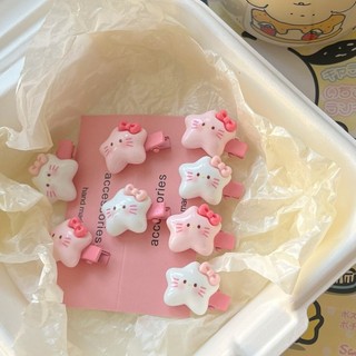 Y2k Dễ Thương Kitty Star Kẹp Tóc Hoạt Hình Ngôi Sao Hồng Kẹp Tóc Ngọt Ngào Phụ Kiện Tóc Cho Bé Gái-