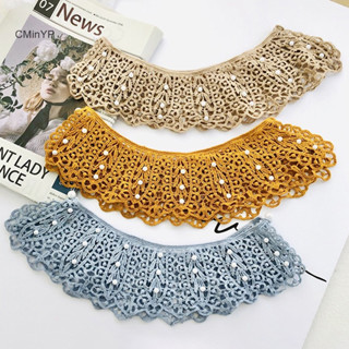 Cminyp Nữ Áo Sơ Mi Ngọt Ngào Búp Bê Có Thể Tháo Rời Cổ Giả Rỗng Ra Hoa Ren Xù Viền Cổ Giả Người Phụ Nữ Cổ Áo Giả Khăn Choàng Vinh Quang