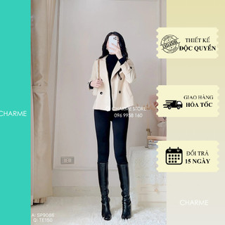 Áo khoác măng tô nữ dáng ngắn Charme 9086