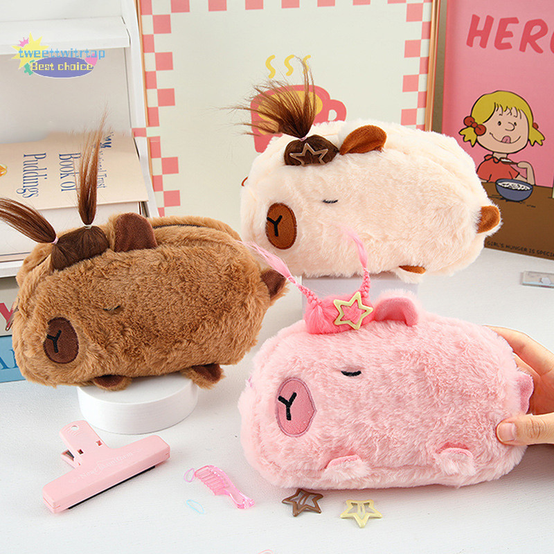 Trtop Mới Dễ Thương Capybara Sang Trọng Hộp Đựng Mỹ Phẩm Túi Chuột Lang Bút Túi Dung Tích Lớn Túi Đựng Đồ Dùng Học Tập Hộp Văn Phòng Phẩm VN