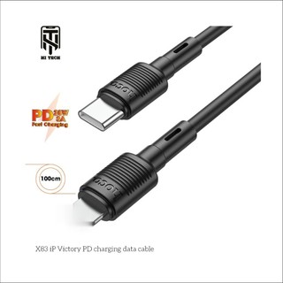  Dây sạc nhanh hoco X83 hỗ trợ sạc nhanh PD20W 3A truyền dữ liệu từ Type C sang Ln chất liệu PVC chống cháy dây dài 1m 