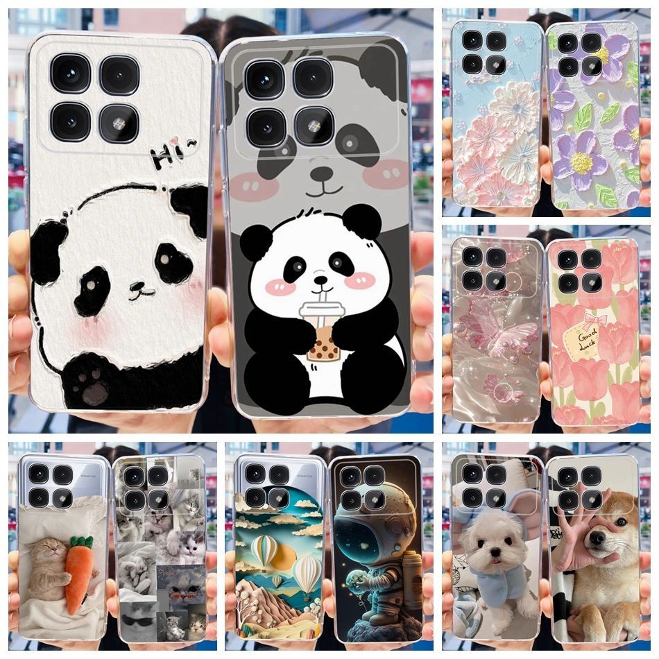 Xiaomi Redmi K70 Ultra / K70 Pro / K70 5G 2024 Vỏ sơn hoa gấu trúc hình mèo dễ thương RedmiK70 K 70P