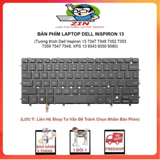 Bàn Phím Laptop Dell Inspiron 13 7347 7348 7352 7353 7359 7547 7548 XPS 13 9343 9350 9360 Có LED