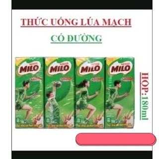 Sữa milo lúa mạch 180ml vỉ 4( có đường/ ít đường/milo Thái lan )