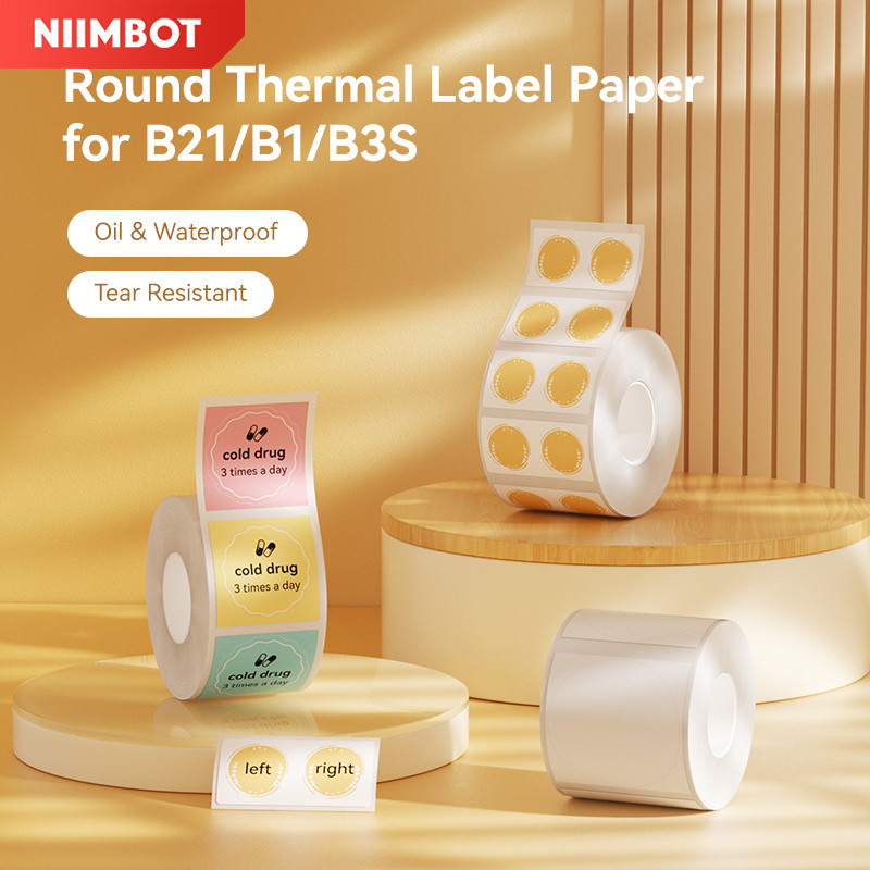 Niimbot Nhãn Tròn Giấy Nhãn Nhiệt Phân Loại Lưu Trữ Tại Nhà Cho Máy In B21/B3S/B1