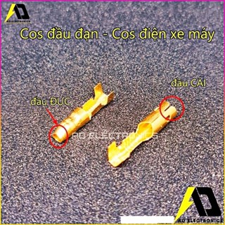 Cos đầu đạn cos điện xe máy Đực/Cái chất liệu Đồng và đầu bọc nhựa bảo vệ đầu cos chất lượng cao