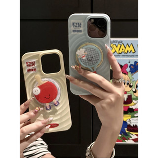 Dễ Thương Sáng Tạo Bóng Bàn Cầu Lông Xoay Từ Tính Giá Đỡ Thích Hợp Cho iPhone15promax Vỏ Điện Thoại Apple 14 13 12 11 Phong Cách Mới Vỏ Bảo Vệ Boyang Chống Sốc