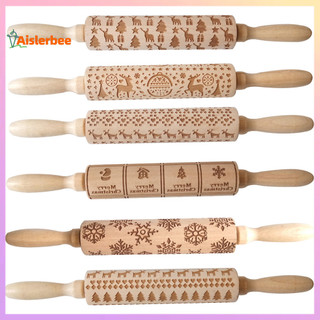 Aislerbee Cây Giáng Sinh Hươu Dập Nổi Bằng Gỗ Cán Bánh Quy Nướng Bánh Quy Con Lăn Bánh Quy