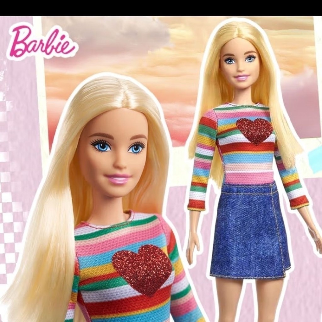 Chính Hãng Barbie Barbie Barbie Barbie Fashionista Hộp Quà Tặng Mary Vải Sọc Tình Yêu Cô Gái- & - *