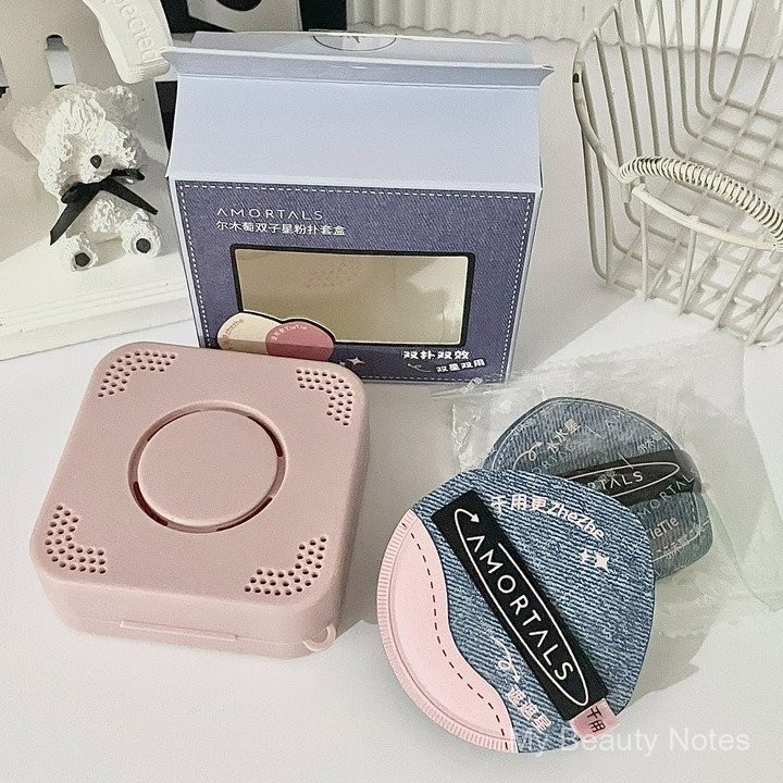 AMORTALS Gemini Powder Puff Cotton Candy Cushion Powder Puff Wet and Dry Dual-Use Clear Not Easy to 