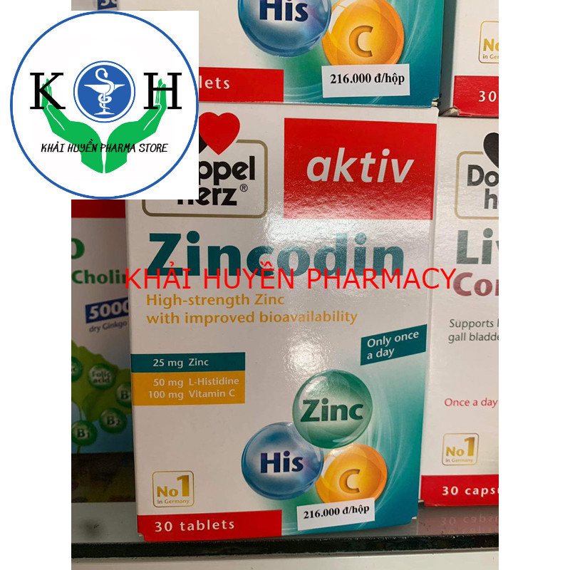 [TPCN Nhập Khẩu] Viên uống bổ sung kẽm và hỗ trợ tăng cường sức đề kháng Doppelherz Zincodin (Hộp 30