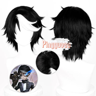  【Manmei Identity V The Dark Wanderer Seer Noir Cosplay Wigs 33cm Heat Resistant Synthetic Hair 
