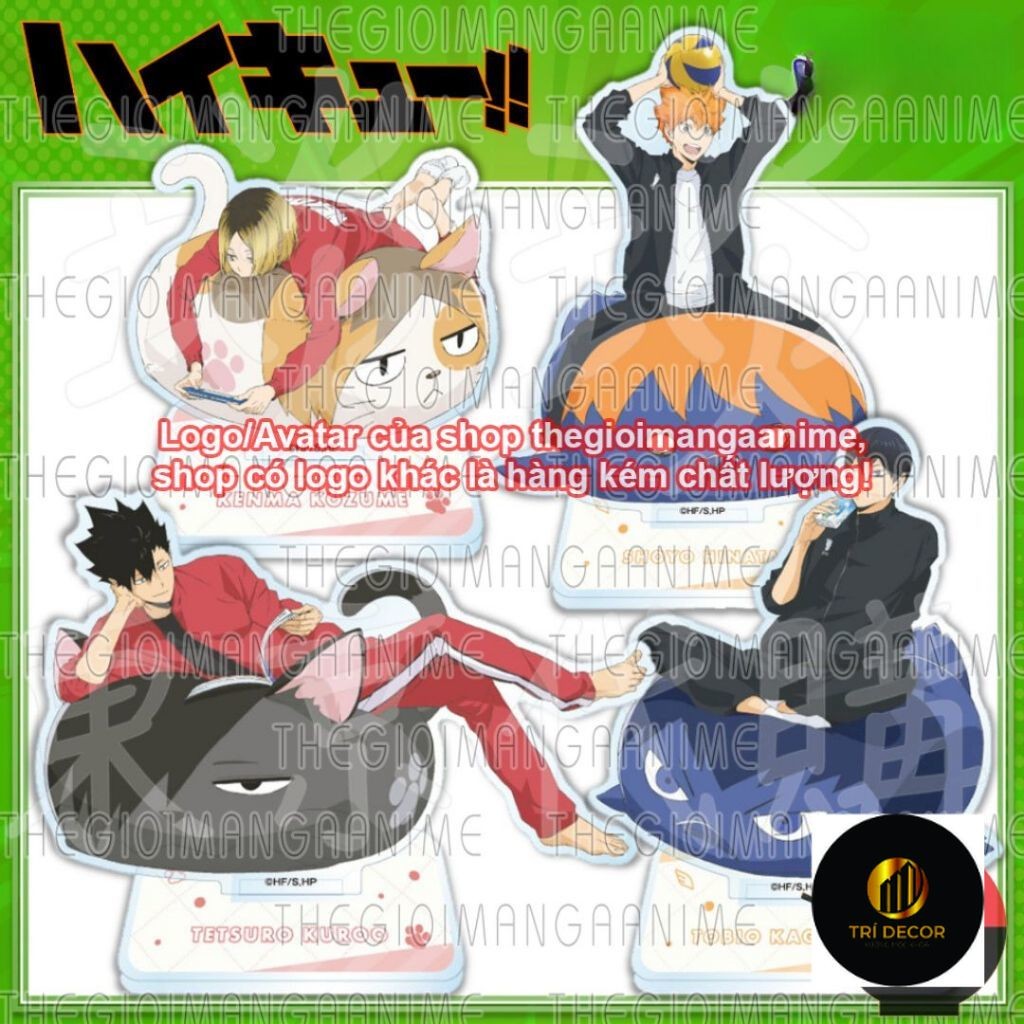 Standee HAIKYUU Vua Bóng Chuyền ver ĐỆM MOCHI acrylic standee anime mica chibi trang trí trưng bày m