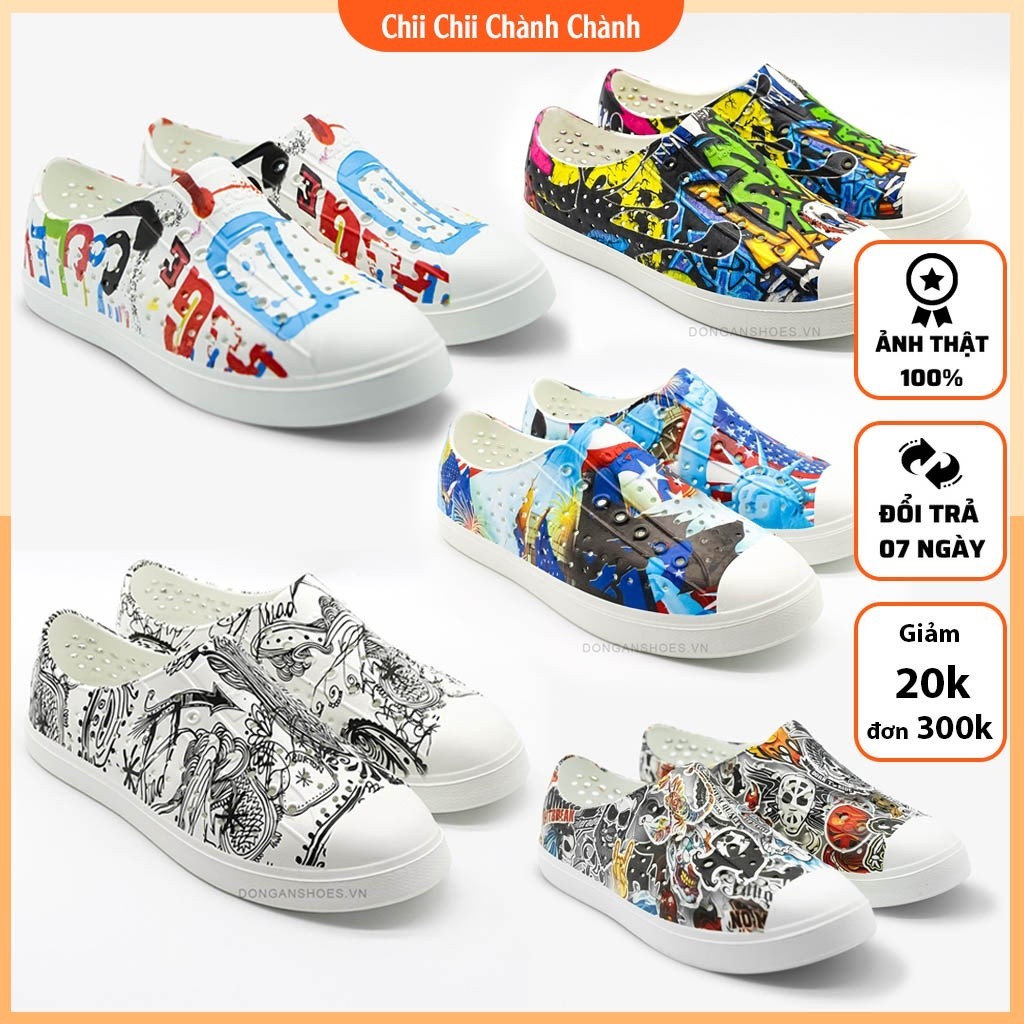 Giày nhựa lỗ nam nữ đi mưa đi biển Urban URBAN NATIVE, chống nước, không hôi chân - nhựa xốp siêu mề