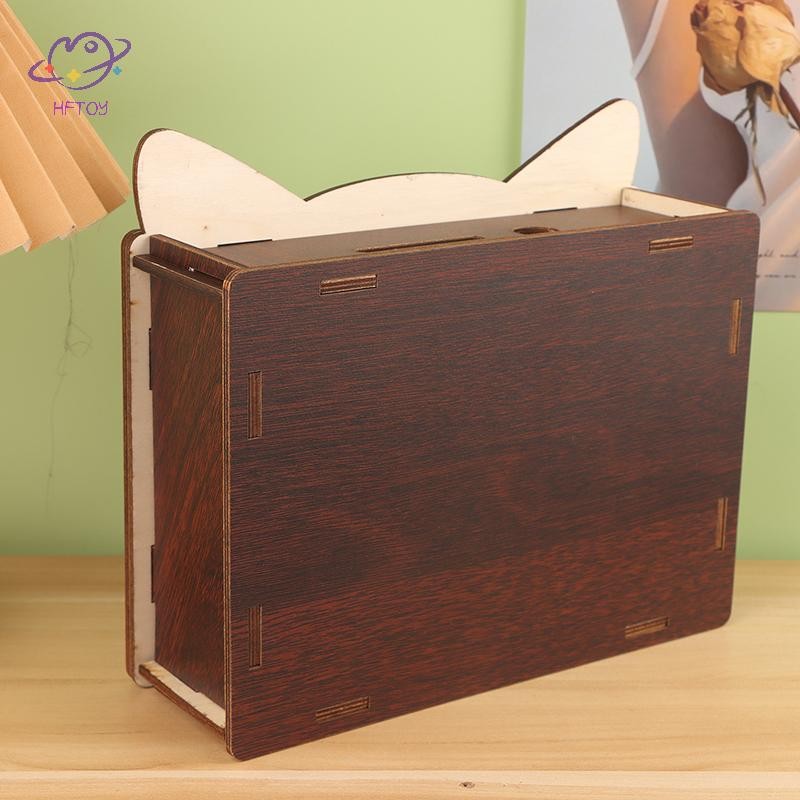 HFTOY HFTOY Hộp tiết kiệm bằng gỗ Hộp tiết kiệm tiền Hộp tiết kiệm tiền Hộp đựng tiền xu Hộp đựng ti