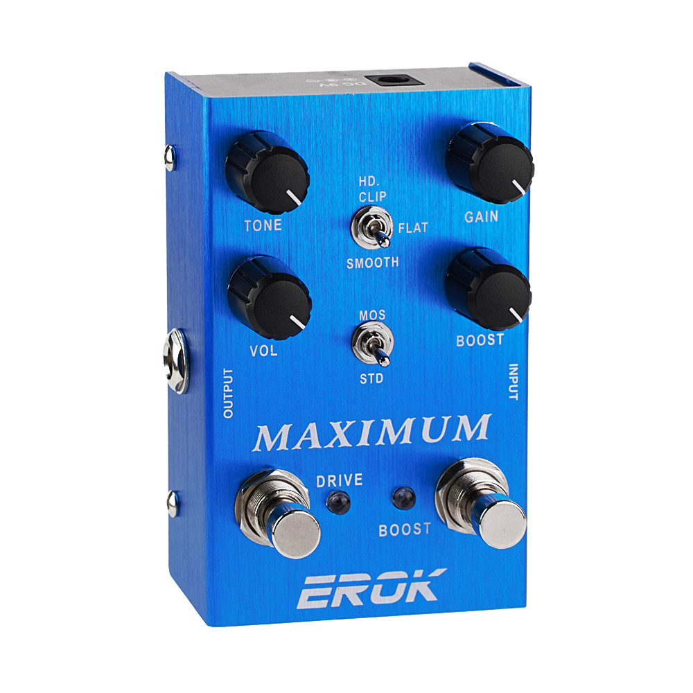 Bàn đạp hiệu ứng tối đa EROK Overdrive True Bypass Design Pedal Boost