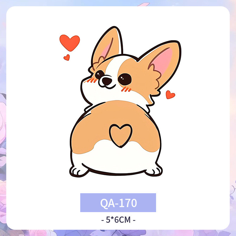 Hình xăm dán nhiều màu sắc không thấm nước nhỏ tươi cánh tay nữ xương đòn cá tính dễ thương chó con 