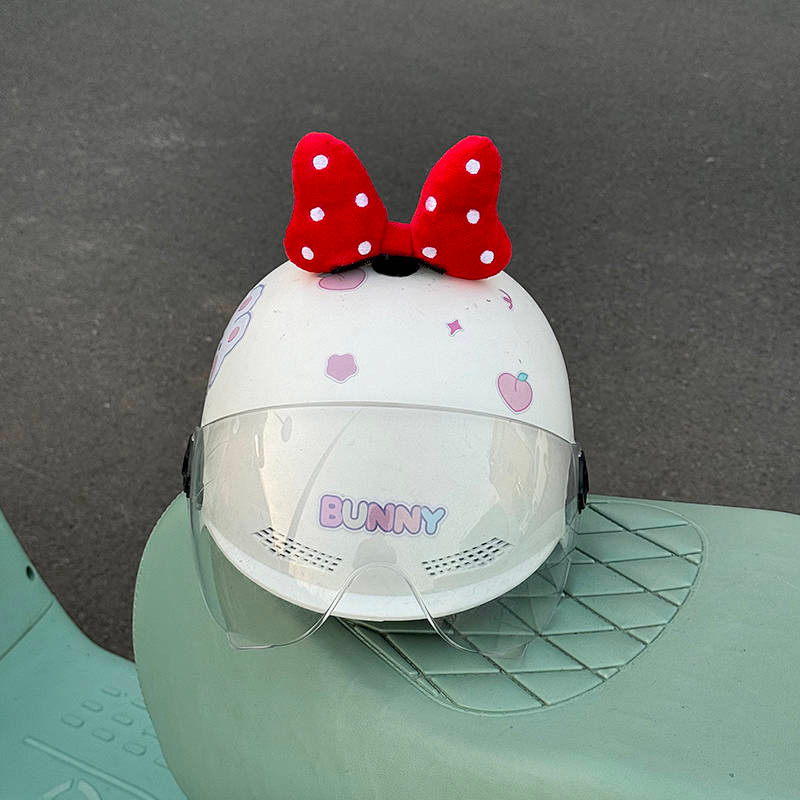 【Ready Stock】 Electric Motorcycle Helmet Full Face Helmet Decorative Bow Laimeng Senior Sister Helme