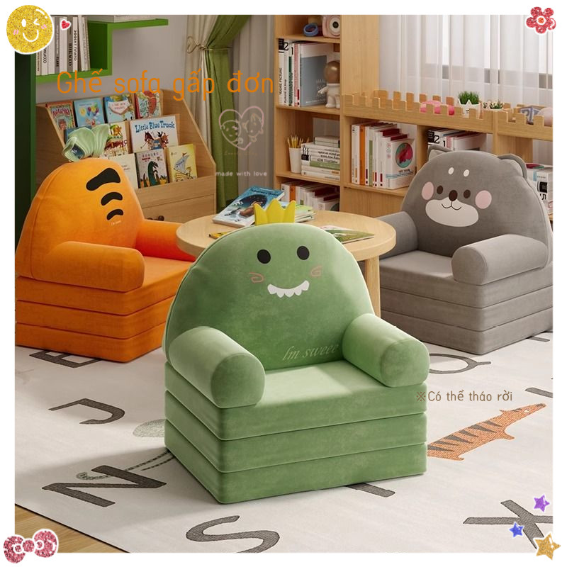 ColaHome|Ghế sofa giường , ghế sofa lười cho bé 3 tầng ghế bông mềm mịn êm ái vừa nằm vừa ngồi hình 