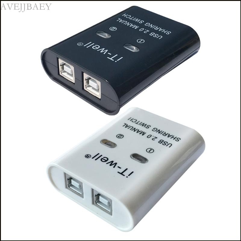 Avejjbaey Máy in USB Thiết Bị Chia Sẻ Truyền Dữ Liệu Bộ Chia Công Tắc Thủ Công Hub 2 Trong 1 Ra