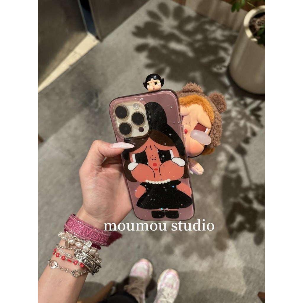 Ốp lưng Crybaby cho iPhone 16 15 14 13 Pro Max Apple iPhone Case Black Cool Sweet Girl