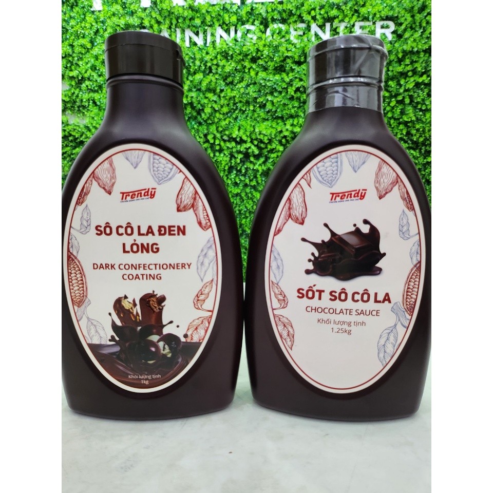 (TẶNG CÔNG THỨC) SỐT SOCOLA TRENDY TẠO VỎ GIÒN CHO KEM VÀ TRÀ SỮA CHAI 1,25KG