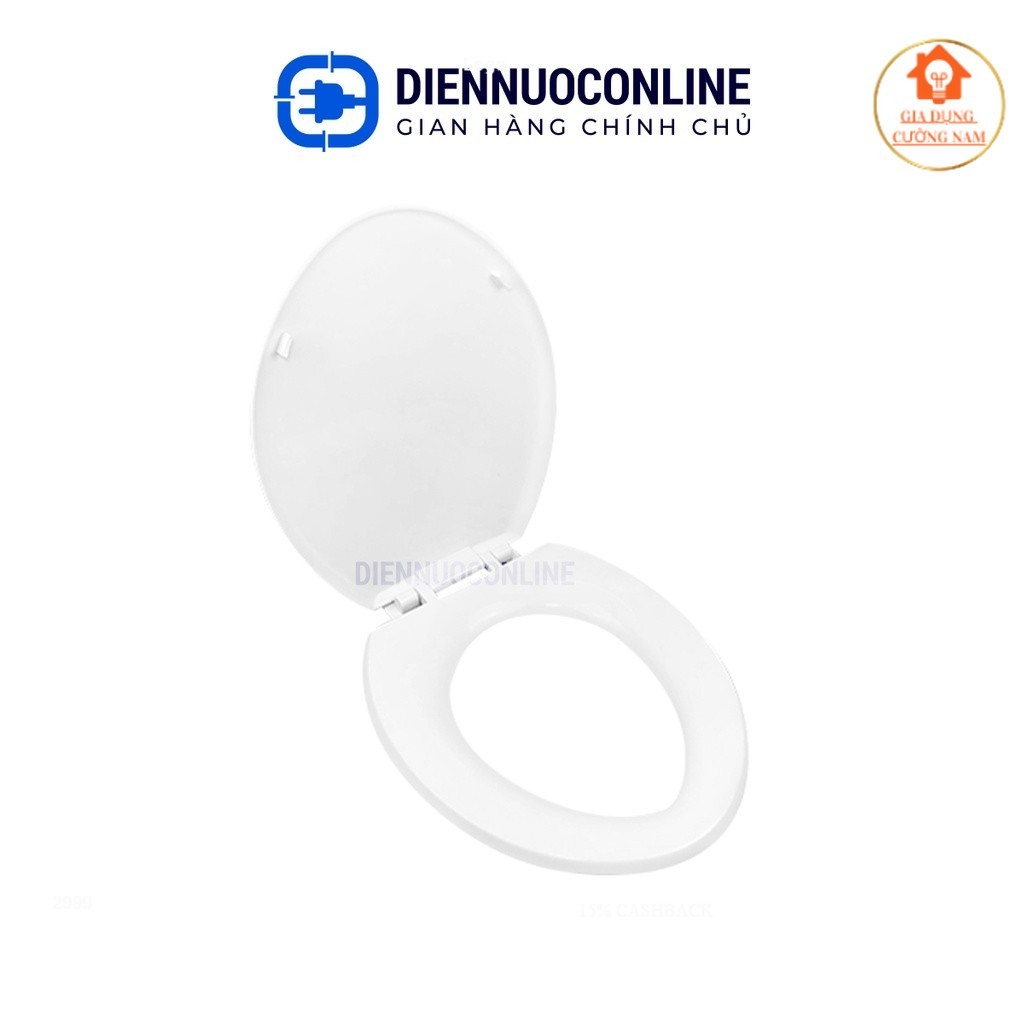 Nắp bồn cầu nhựa trắng phù hợp với hầu hết bồn cầu