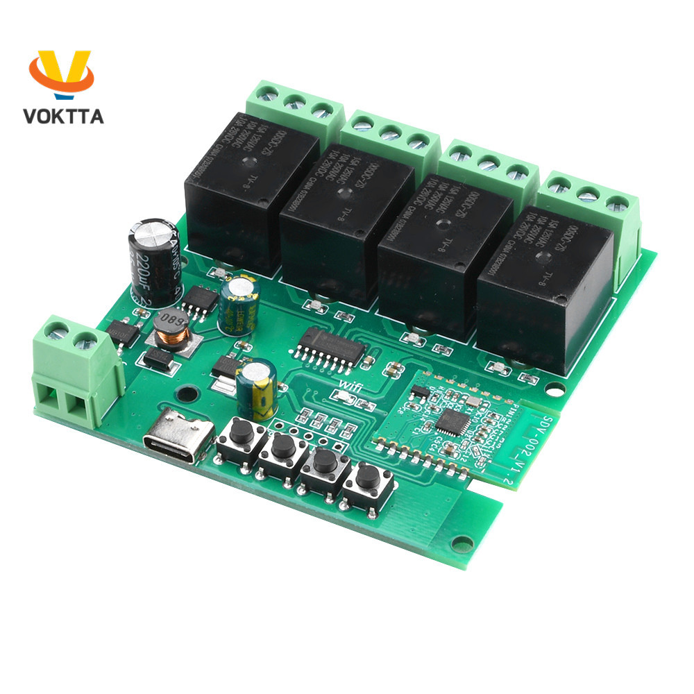 Voktta AC DC7-32V 2 / 3 / 4 Chiều Cho Bluetooth WIFI Rơle Công Tắc Mô-đun Giao Diện Type-C Hệ Thống 