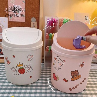 Chenjie thùng rác rác mini rác xử lý giỏ chứa đồ gia đình để bàn thùng rác giỏ đựng rác