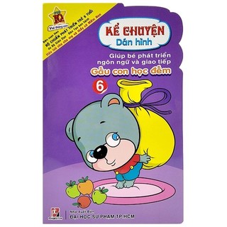 Sách kể chuyện dán hình 6 - gấu con học đếm