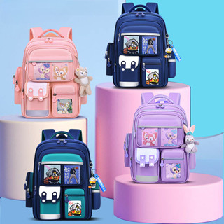  Phong Cách Mới 1-3-6 Lớp Trường Tiểu Học Túi Nam Nữ Nhẹ Giảm Gánh Nặng Trẻ Em Ba Lô Mặt Dây Chuyền 