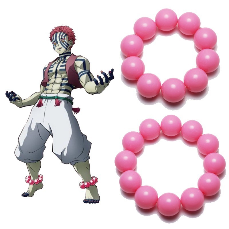 Anime Demon Slayer Akaza Hakuji Anklets Kimetsu No Yaiba Hạt Vòng Tay Halloween Người Phụ Nữ Cosplay