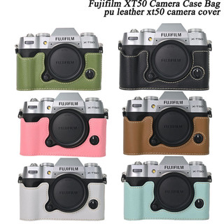 Túi đựng máy ảnh bằng da PU nửa thân cho Fujifilm X-T50 XT50