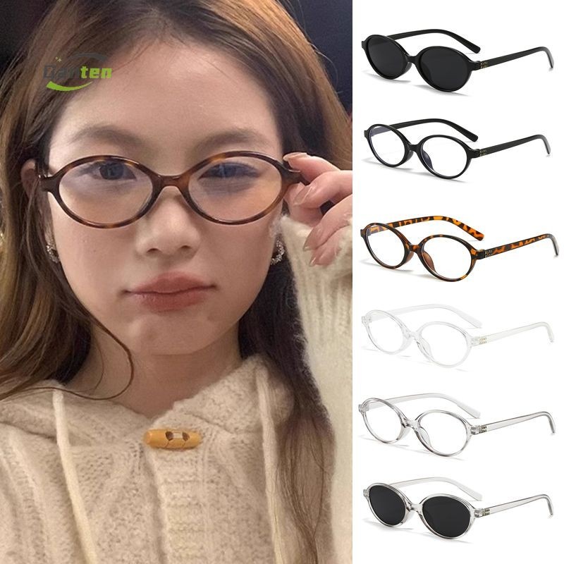 🧚🏻‍♀️Ganten🧚🏻‍♀️ 👓Value Kính Mát Gọng oval Chống Ánh Sáng Xanh y2k Họa Tiết Da Báo Thời Trang Cho Nữ cách hàn quốc hot