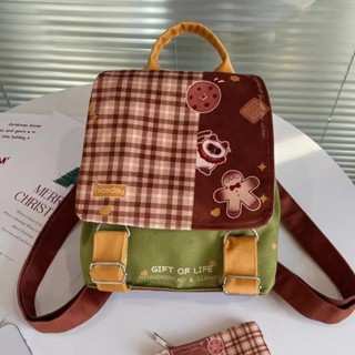 Chính Hãng Bánh Gừng Xiêm Ba Lô Nữ Niche Canvas Mỹ Retro Xu Hướng Dễ Thương Mini Đa Năng Ba Lô Nhỏ