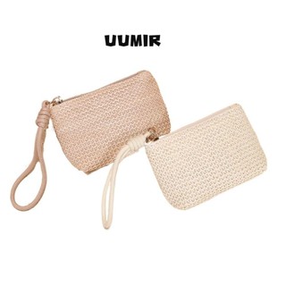 UUMIR Ví đựng tiền xu, Ví Mini rơm, Túi đựng tiền có dây kéo cho nữ