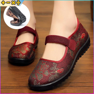  Giày Vải Lanh phong cách Bắc Kinh 2024 mới mùa xuân và mùa hè Giày nữ đế mềm chống trượt nhẹ cho người trung niên và người cao tuổi 