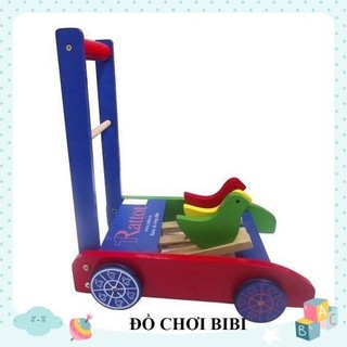 Xe Tập Đi Bằng Gỗ 3 Con Gà Cao Cấp Cho Bé Yêu