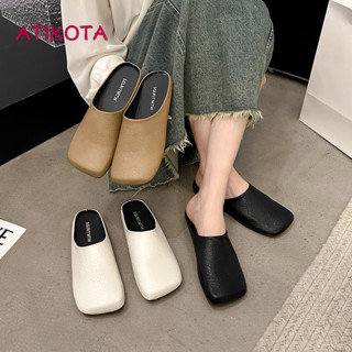  Atikota Nữ Thời Trang Baotou Sandal Thoải Mái Và Đơn Giản Sinh Viên Đa Chức Năng Đáy Phẳng Dép Đi Biển 