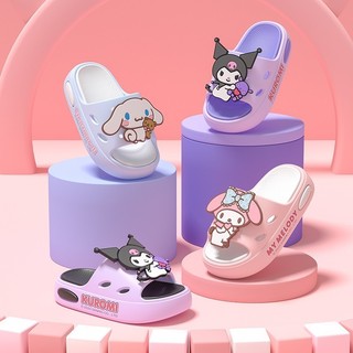  Mùa Hè Sanrio Cinnamoroll Melody Kuromi Giày Mềm Chống Trơn Trượt Dép Trong Nhà + Tất Đầu Gối Cho Bé Gái 