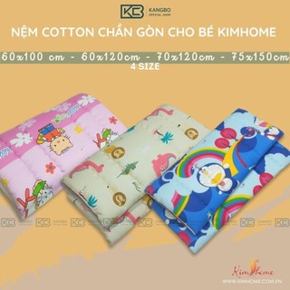 Nệm Cotton KimHome Cho Bé Đi Học Mầm Non, Tiểu Học Kích Thước 60x100cm, 60x120cm, 70x120cm, 74x150cm