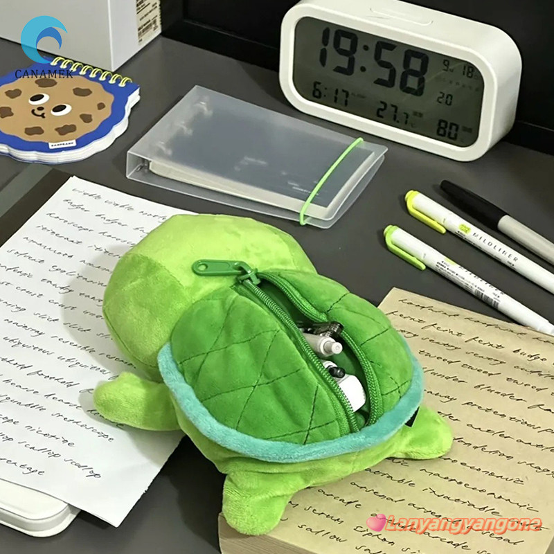 Canamek Dễ Thương Rùa Sang Trọng Hộp Đựng Mỹ Phẩm Túi Bút Túi Đựng Tiền Xu Môi Tai Nghe Túi Văn Phòng Phẩm Túi Bảo Quản Đồ Dùng Học Tập Mới